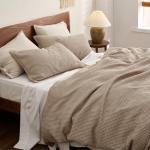 Bedsure 100% Cotton Khaki Duvet Cover Set