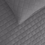 Reversible Gray Full/Queen Quilt Set with Shams