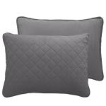 Reversible Gray Full/Queen Quilt Set with Shams