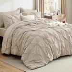 Beige Queen Comforter Set with Sheets and Pillows