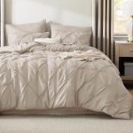 Beige Queen Comforter Set with Sheets and Pillows