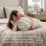 Beige Queen Comforter Set with Sheets and Pillows