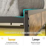 Queen Metal Bed Frame with LED Lights & USB