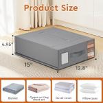 4 Pack Bed Sheet Storage Organizers - Grey