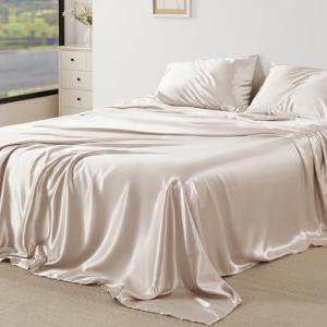 Bedsure King Satin Sheet Set - Soft & Silky