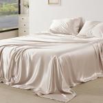Bedsure King Satin Sheet Set - Soft & Silky