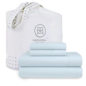 Soft Cotton Full Sheet Set - Light Blue 4-Piece