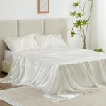 Ivory Satin Queen Sheet Set - 4 Pieces