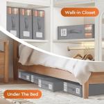4 Pack Bed Sheet Storage Organizers - Grey