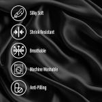 Black Satin Queen Sheet Set with Deep Pockets