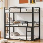 Miscoos Twin Metal Triple Bunk Bed Set