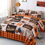 Halloween King Quilt Set with Spooky Designs