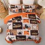 Halloween King Quilt Set with Spooky Designs