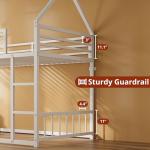 LIKIMIO Twin Over Twin House Bunk Bed Frame