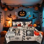 Evenhug Halloween Quilt Set King Size 4-Piece