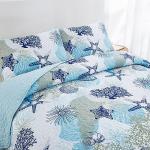 Dinjoy Coastal Quilt Set - Beach Themed Bedding