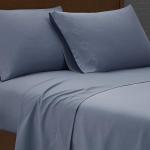 London Fog Blue Microfiber 4-Piece King Sheet Set