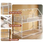 LIKIMIO Twin Over Twin House Bunk Bed Frame