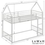LIKIMIO Twin Over Twin House Bunk Bed Frame
