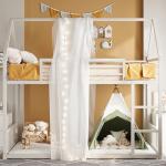 LIKIMIO Twin Over Twin House Bunk Bed Frame