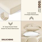 Luxury 100% Cotton Queen Sheet Set - Beige