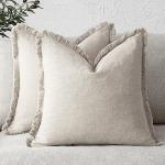 Set of 2 Boho Fringe Pillow Covers, 18x18 Inch