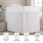 Cottingon Twin XL Bed Skirt, White Microfiber