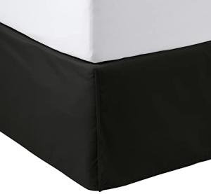 Lightweight Black Pleated Bed Skirt for Queen Size
