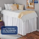 Cottingon Twin XL Bed Skirt, White Microfiber