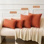 Burnt Orange Chenille Throw Pillow Covers - Set of 2