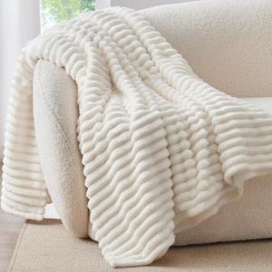 Cozy Cream Fleece Throw Blanket - 50"x60