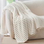 Cozy Cream Fleece Throw Blanket - 50"x60
