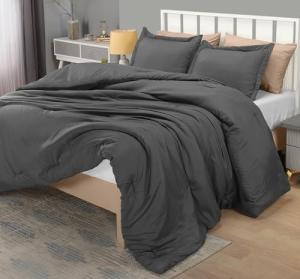 Utopia Bedding Queen Grey Comforter Set, 3 Pieces