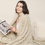 Cozy Khaki Fleece Throw Blanket for All Occasions