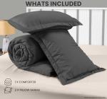 Utopia Bedding Queen Grey Comforter Set, 3 Pieces