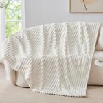 Cozy Cream Fleece Throw Blanket - 50"x60