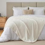 Cozy Cream Fleece Throw Blanket - 50"x60