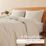 DAPU 100% Linen King Duvet Cover Set