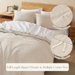DAPU 100% Linen King Duvet Cover Set