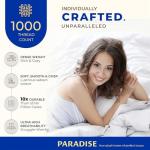 THREAD SPREAD 100% Egyptian Cotton Pillow Cases - 1000 Thread Count Pillow Cases Queen/Standard Size Set of 2, Soft & Breathable Extra Long Staple Sateen Weave Cotton Pillow Covers for Bed - White