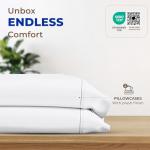 THREAD SPREAD 100% Egyptian Cotton Pillow Cases - 1000 Thread Count Pillow Cases Queen/Standard Size Set of 2, Soft & Breathable Extra Long Staple Sateen Weave Cotton Pillow Covers for Bed - White