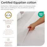 Threadmill Egyptian Cotton Queen Sheet Set | 100% Certified Egyptian Cotton Sheets for Queen Size Bed | Queen Bed Sheets Set with Snug Fit 16" Deep Pocket | Soft Cooling Sateen Bedding Set | White