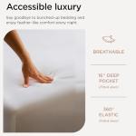 Threadmill Egyptian Cotton Queen Sheet Set | 100% Certified Egyptian Cotton Sheets for Queen Size Bed | Queen Bed Sheets Set with Snug Fit 16" Deep Pocket | Soft Cooling Sateen Bedding Set | White