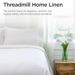 Threadmill Egyptian Cotton Queen Sheet Set | 100% Certified Egyptian Cotton Sheets for Queen Size Bed | Queen Bed Sheets Set with Snug Fit 16" Deep Pocket | Soft Cooling Sateen Bedding Set | White