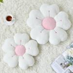 Ddliury Flower Pillow, Flower Shaped Pillow Decorative Throw Pillows for Bed Couch, Cute Daisy Pillow Dorm Decor Floor Seating Cushion (White, 15 Inches)