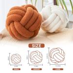 LUSJNGE Decorative Throw Knot Pillow Ball for Home Chair Sofa Couch Bed Aesthetic Round Decor Pillows Lambswool Knotted Pillow Cushion (Beige, 8inches)