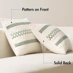 MIULEE Set of 2 Sage Green Boho Decorative Pillow Covers 18x18 Inch Farmhouse Rustic Couch Throw Pillows Modern Summer Cotton Cushion Covers Retro Cute Macrame Woven Home Decor for Bed Sofa Chair