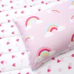 david's kids 4 Piece Toddler Bedding Set - Soft Breathable Toddler Bedding Set for Girls, Includes Quilted Comforter, Flat Sheet, Fitted Sheet and Pillowcase, Rainbow