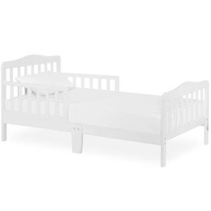 Dream On Me Classic Design Toddler Bed In White, Greenguard Gold And JPMA Certified, Low To Floor Design, Two Side Safety rails, Non-Toxic Finishes, Wooden Nursery Furniture