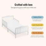 Dream On Me Classic Design Toddler Bed In White, Greenguard Gold And JPMA Certified, Low To Floor Design, Two Side Safety rails, Non-Toxic Finishes, Wooden Nursery Furniture